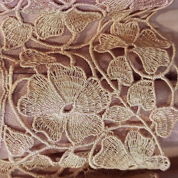 Vintage 1950's Dusty Pink Lace Top Dress 3/4 Length Sleeve Size S - Picture 7 of 9